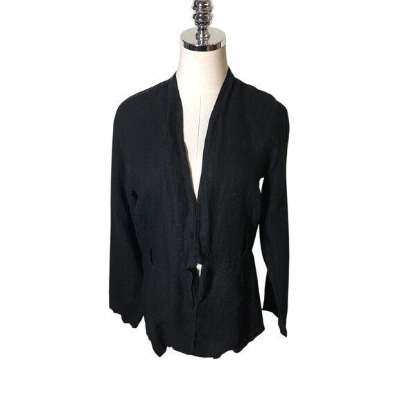 CMC Jacket Women's Size Small Black 100% Linen Long Sleeve - Picture 1 of 5